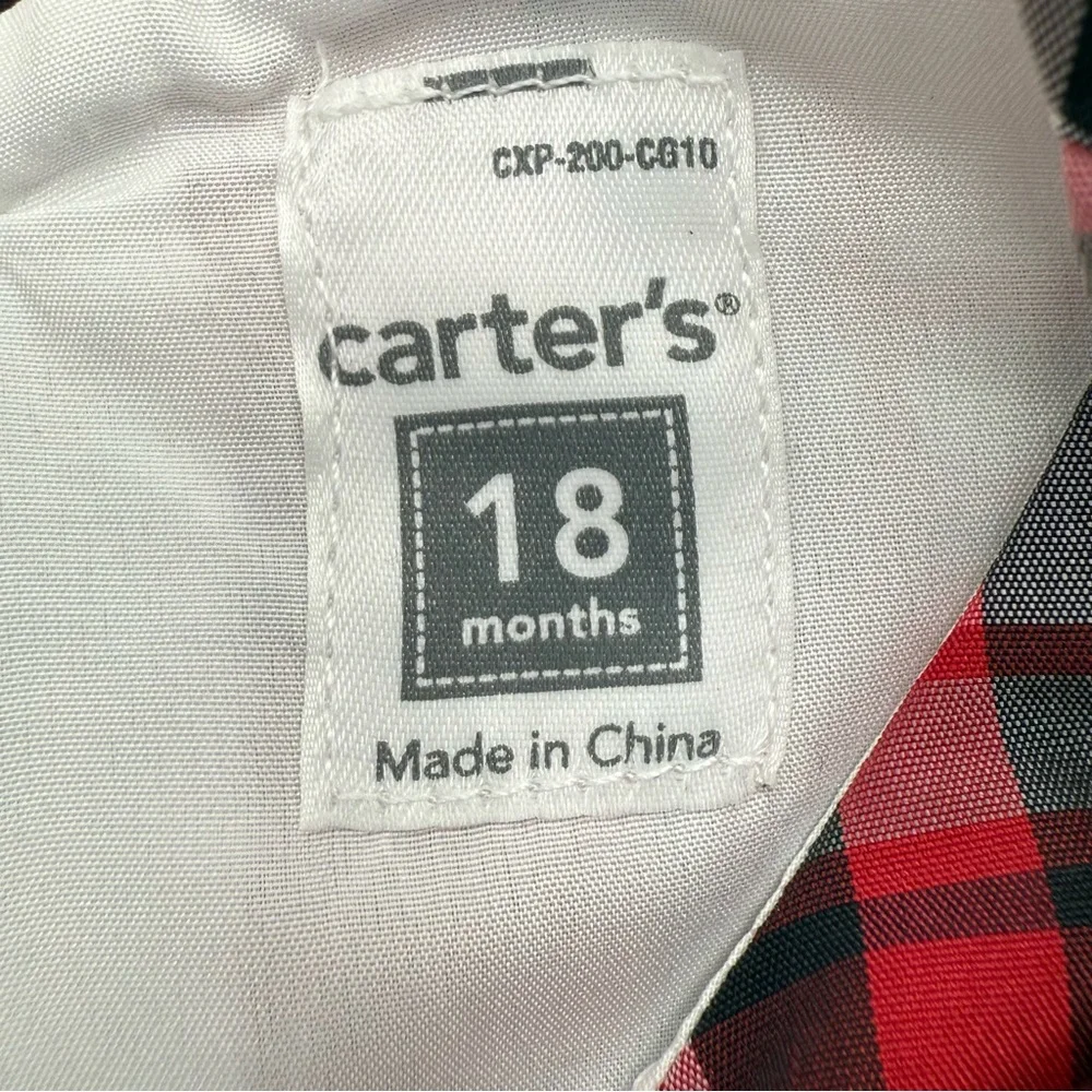 Y2K Carter's Red Plaid Formal Dress Size 18 Month NWT